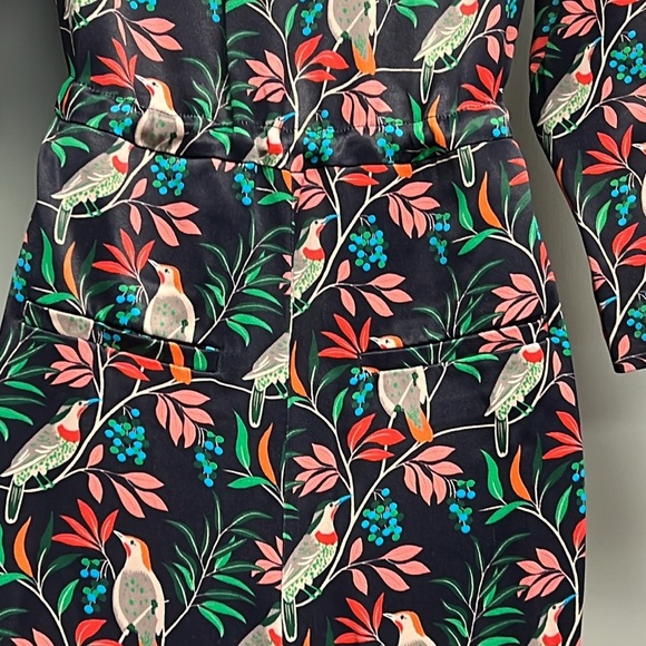 NWT Boden Collar Detail Cropped Jumpsuit -French Navy - Berry Bird  Size 4P - Picture 10 of 16